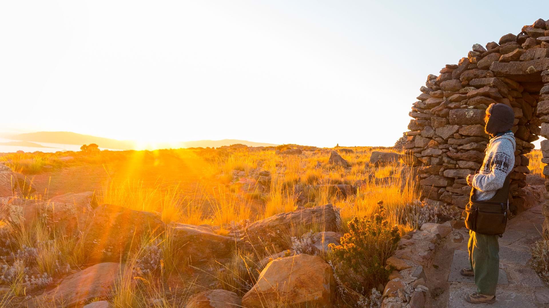 Amantani, mit Blick auf den See von einem günstigen Punkt aus.
