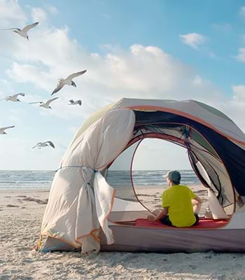 Tourists camping on the beaches of Punta Sal