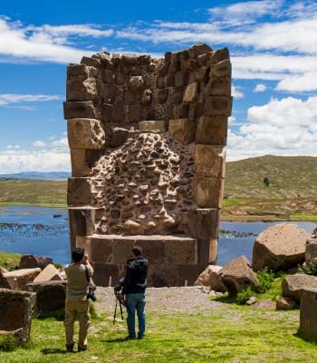 Íconos que adornan las tumbas en Sillustani