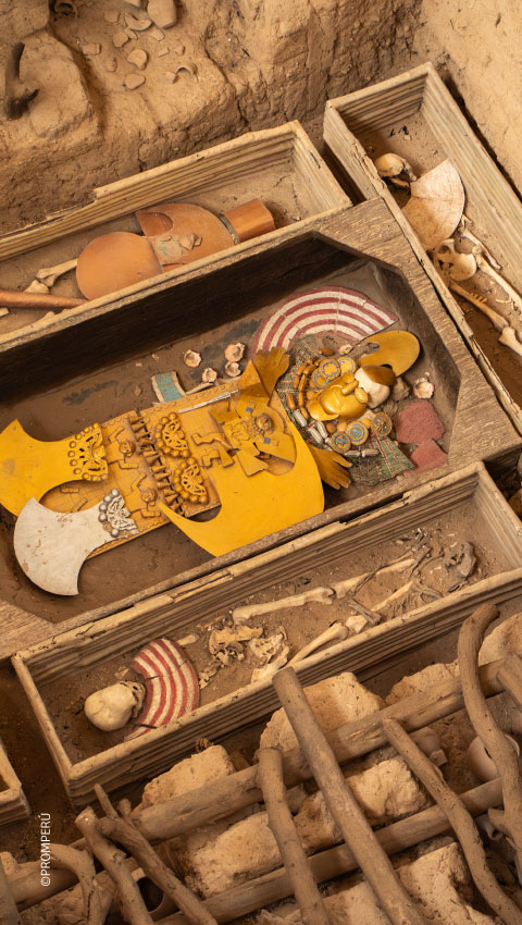 Représentation de la tombe du Seigneur de Sipán à Huaca Rajada