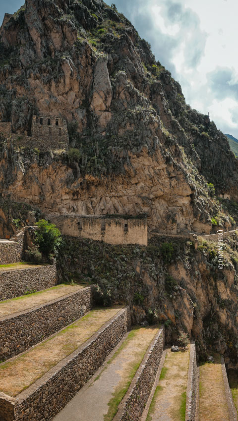 オリャンタイタンボの要塞の眺め（クスコ、聖なる谷）