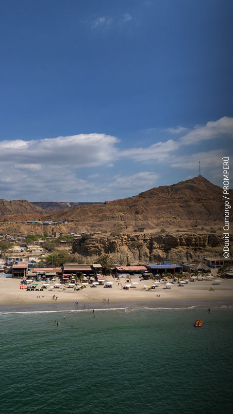View of Los Organos Beach, Piura.