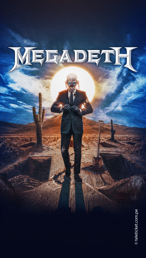 Banner concierto en Lima Megadeth 2026
