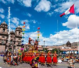 Festival do Inti Raymi na Praça de Armas de Cusco