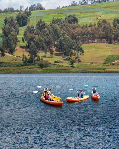 Kayak in a lagoon in Cusco