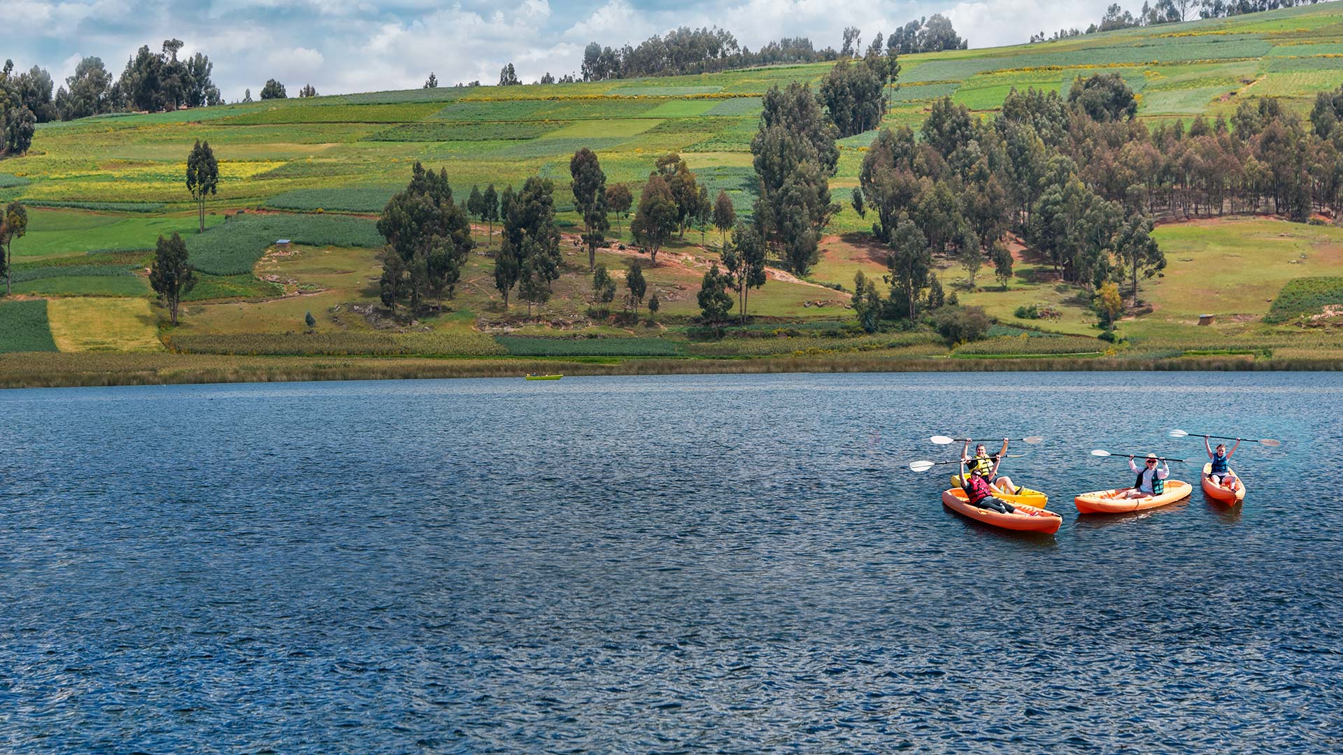 Kayak in a lagoon in Cusco