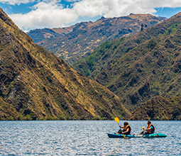 Distant view of a Cusco lagoon