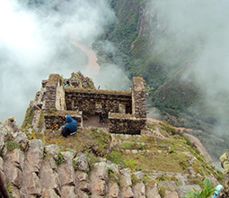 Tourist in the Huayna Picchu