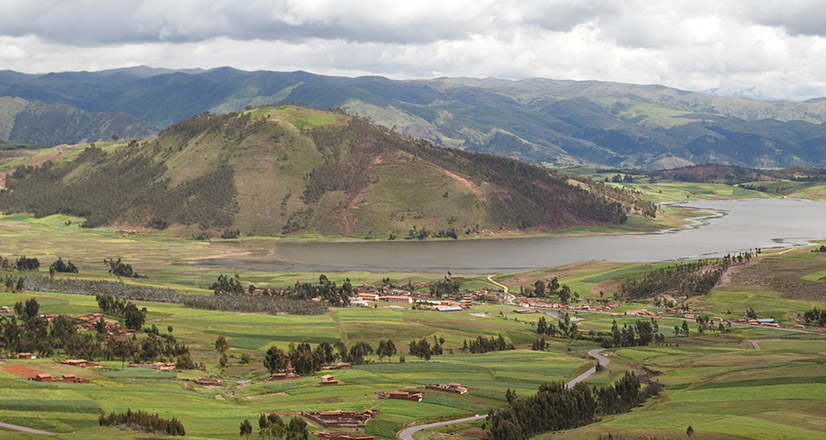 View of the Sacred Valley from the sky