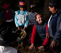Tourists during a picnic in the Sacred Valley