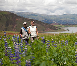 Tourists walking through the Sacred Valley