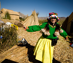 Girl with typical costume in Puno