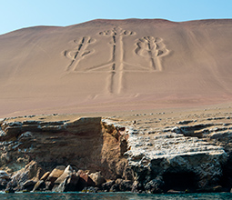 Aerial view of El Candelabro in Ica