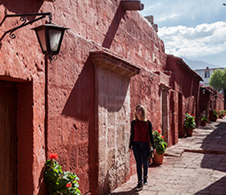 Tourist in the streets of Arequipa