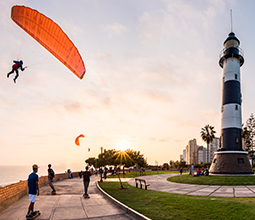 Miraflores lighthouse from the sky