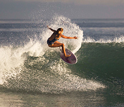 Surfing in the sea of Piura