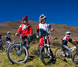 Tourists bicycling around Arequipa
