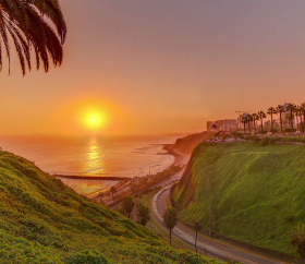 Sunset on the Costa Verde, Miraflores.