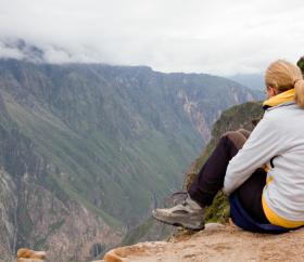 Tourist in the Colca canyon, Arequipa