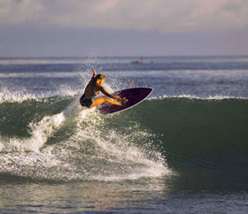 Surfing at Mancora beach