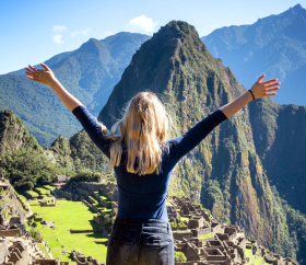 Turista a Machu Picchu
