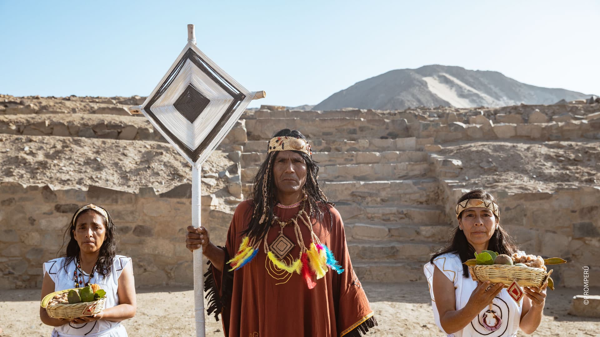 Representação de ritual na Cidade Sagrada de Caral