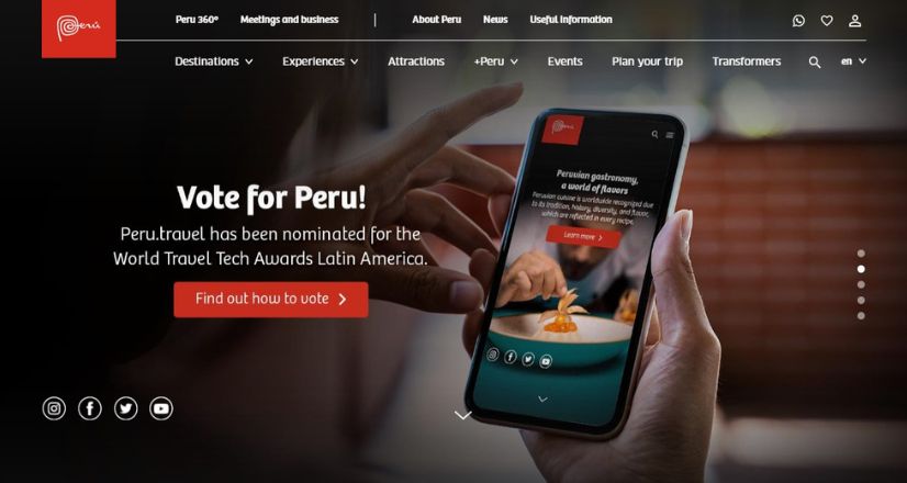 Peru.travel is nominated for the 2023 World Travel Tech Awards