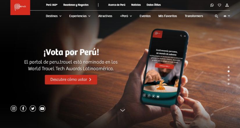 Peru.travel is nominated for the 2023 World Travel Tech Awards
