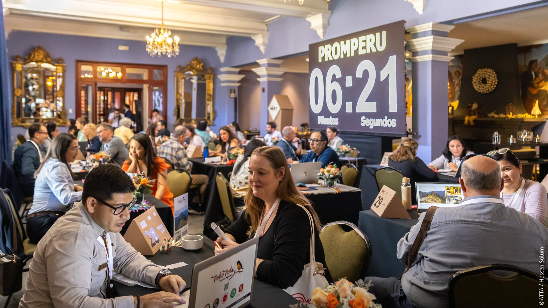 Business matchmaking session at an adventure tourism event in Peru. / ©ATTA / Hassen Salum