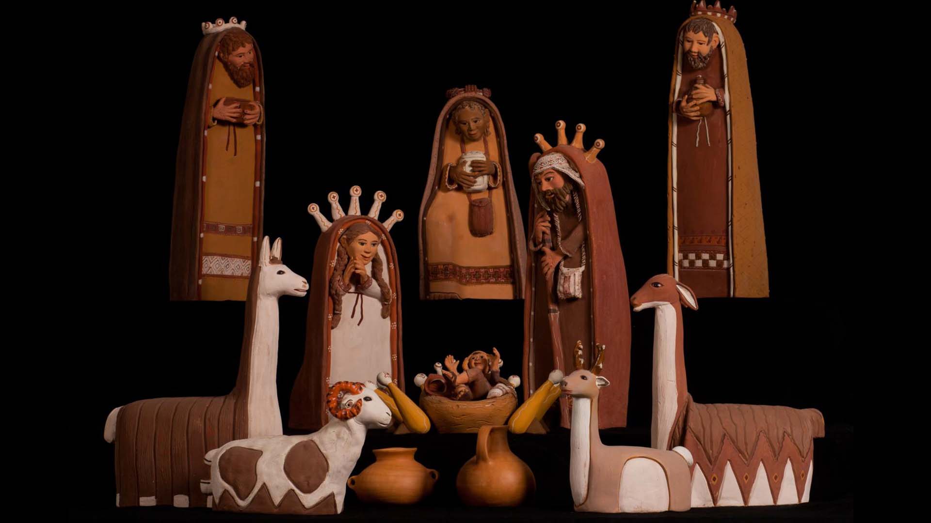 Peruvian-themed Christmas nativity scene