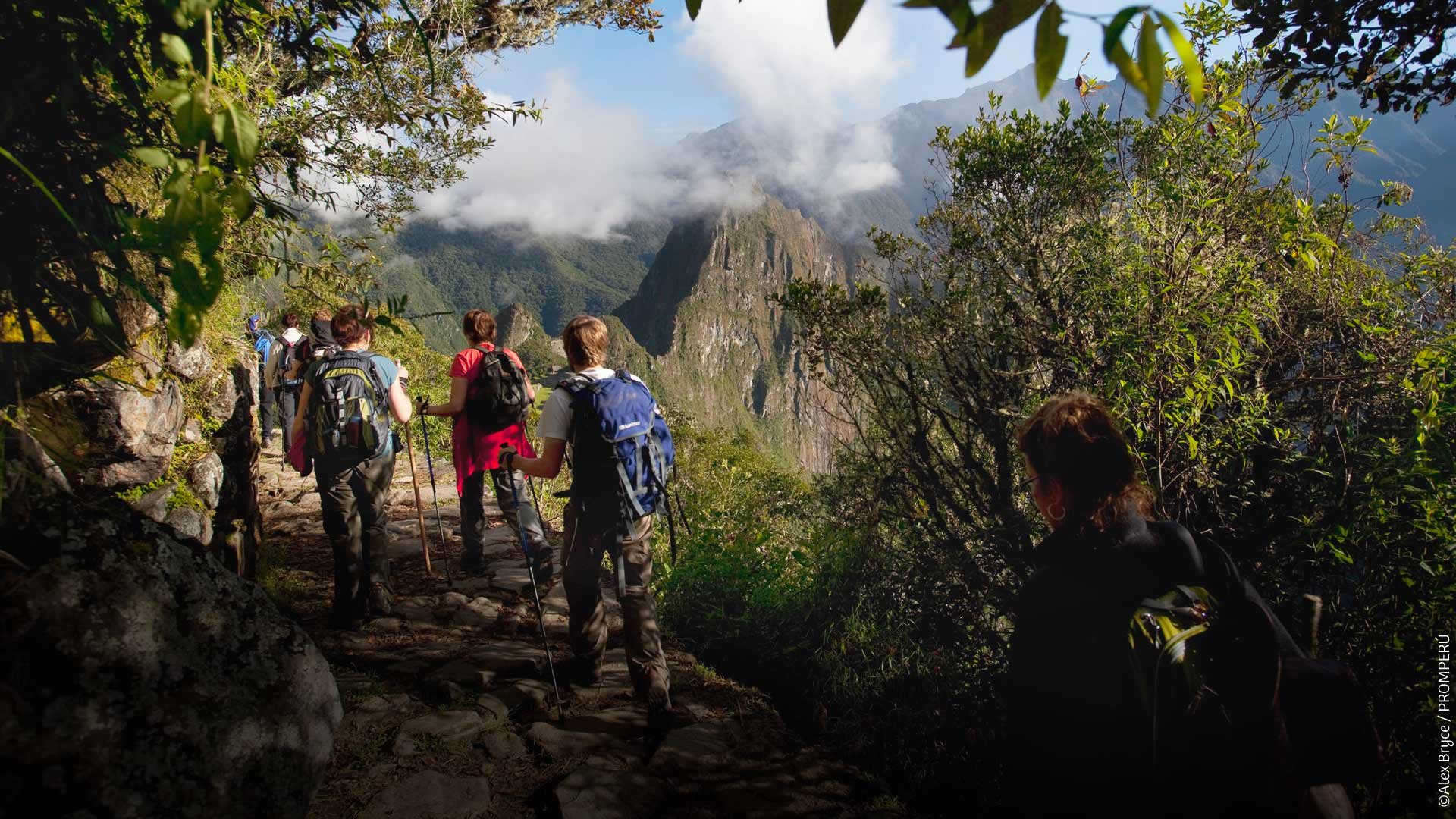 Tourists group on the Inka Trail, Cusco.