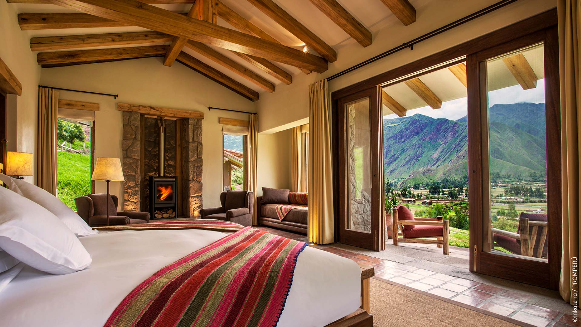 Quarto no hotel boutique Inkaterra Hacienda, Urubamba.