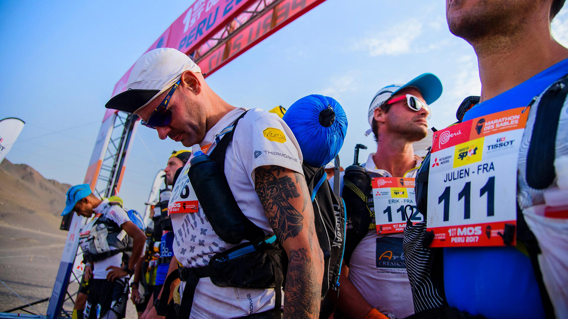Peruvian runners, top three in the first Marathon Des Sables Peru