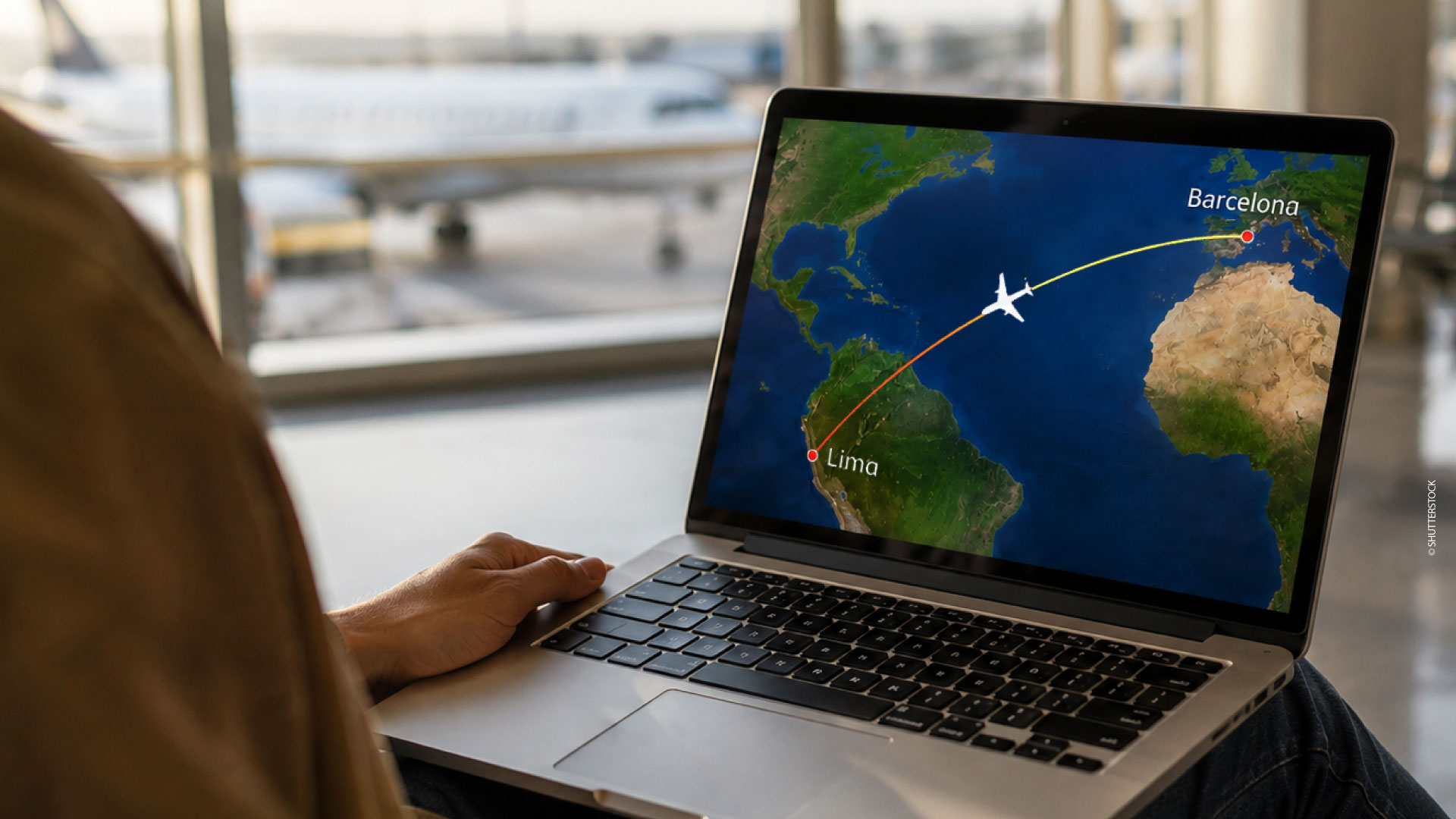Ruta del vuelo de Barcelona - Lima